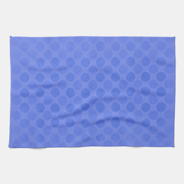 Retro faded blue circles pattern tea towel (Horizontal)