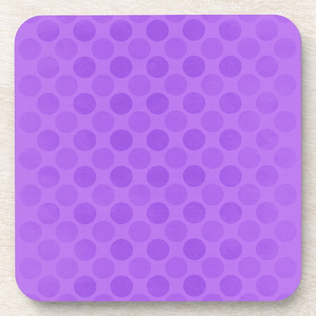 Retro faded purple circles pattern coaster (Front)