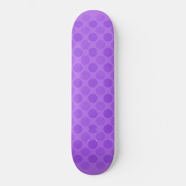 Retro faded purple circles pattern skateboard (Front)