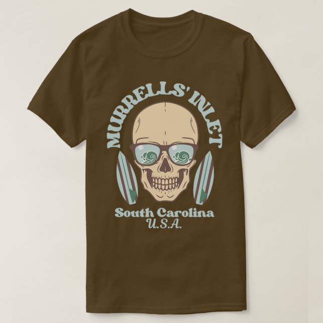 Retro Faded Skull Murrells Inlet South Carolina U T-Shirt (Design Front)