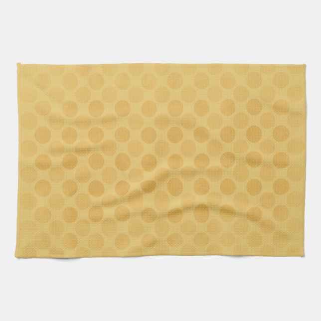 Retro faded yellow circles pattern tea towel (Horizontal)