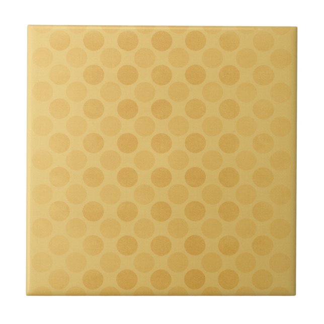 Retro faded yellow circles pattern tile (Front)