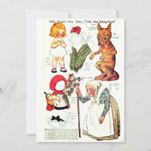 Retro Fairy Tale Halloween 🎃 Paper Dolls Thank You Card
