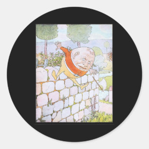 Retro Fairy The Great Fall Humpty Dumpty 1 Classic Round Sticker