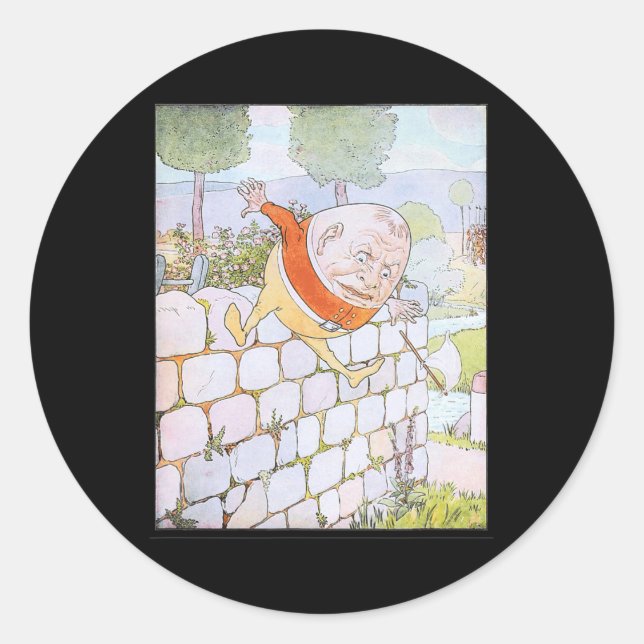 Retro Fairy The Great Fall Humpty Dumpty 1 Classic Round Sticker (Front)