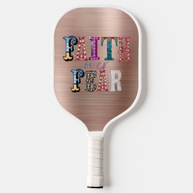 Retro Faith Over Fear  Pickleball Paddle (Back)