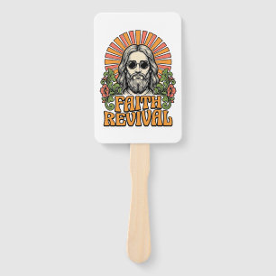 Retro Faith Revival Christian Engraving Vector Hand Fan