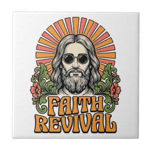 Retro Faith Revival Christian Engraving Vector Tile