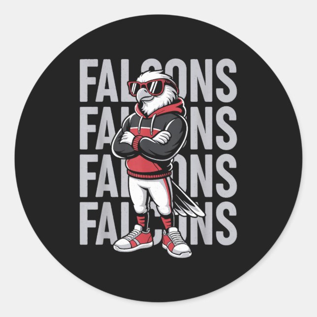 Retro Falcon Gift For Men Women Boys Girls Kids  Classic Round Sticker (Front)