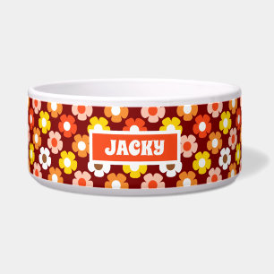 Retro Fall Autumn Flowers Pattern Red