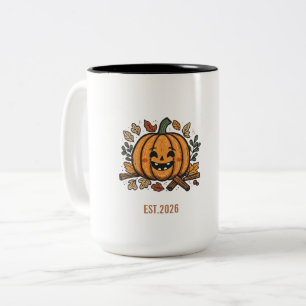 Retro Fall Autumn Pumpkin Patch Custom Products Two-Tone Coffee Mug