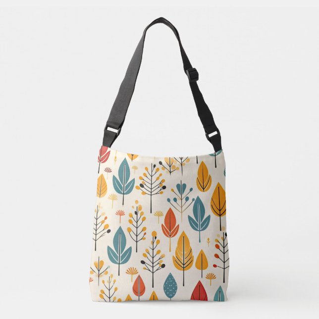 Retro Fall Leaves Autumn Leaves Pattern Crossbody Bag (Front)