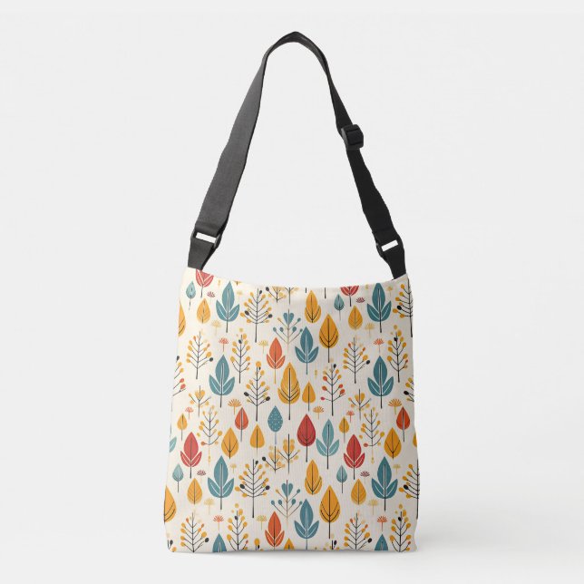 Retro Fall Leaves Autumn Leaves Pattern Crossbody Bag (Front)