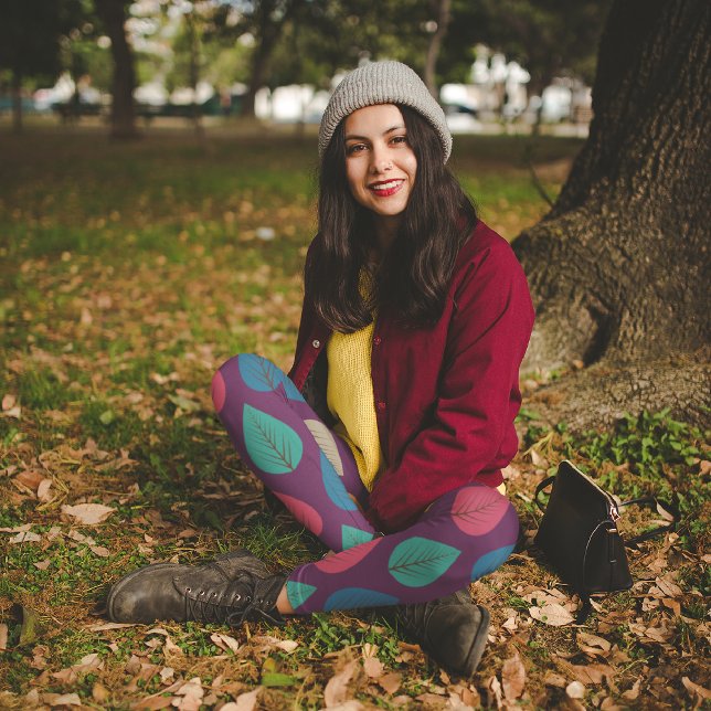 Retro Fall Leaves Capri Leggings (Creator Uploaded)