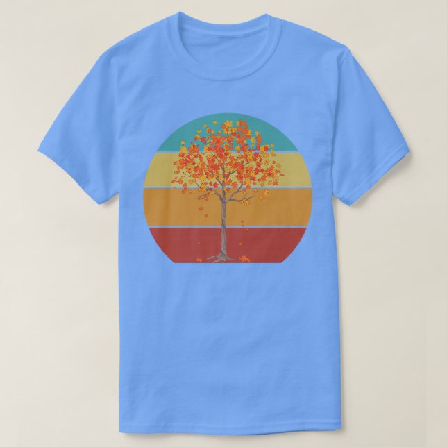 Retro Fall Leaves Nature Forest Autumn Tree Fall 8 T-Shirt (Design Front)