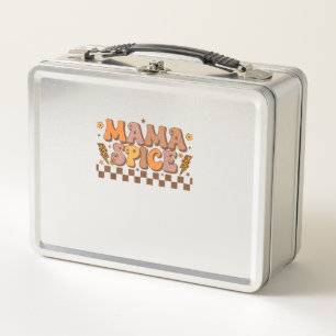 Retro Fall Pumpkin Autumn Thanksgiving Family Mama Metal Lunch Box