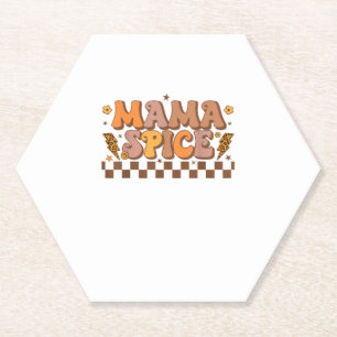 Retro Fall Pumpkin Autumn Thanksgiving Family Mama Paper Coaster
