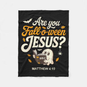 Retro Fall Religious Bible Matthew Are You Fall-o- Fleece Blanket