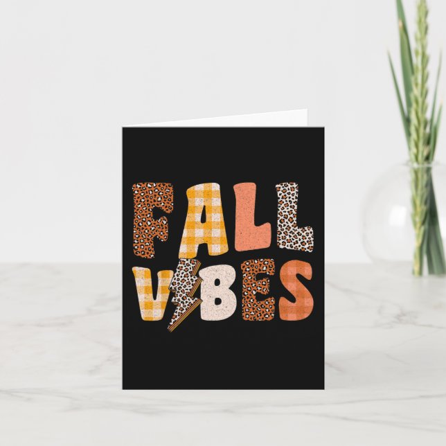 Retro Fall Vibes  Autumn Fall Season Card (Front)
