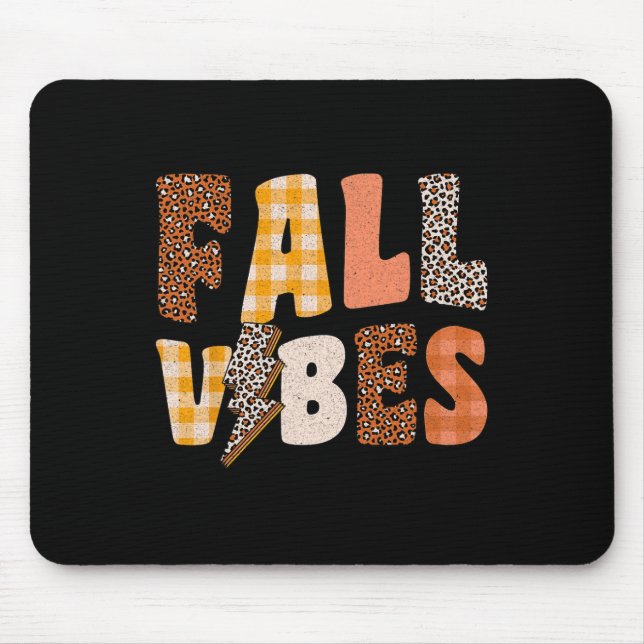 Retro Fall Vibes  Autumn Fall Season Mouse Pad (Front)