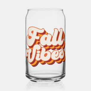 Retro Fall Vibes Can Glass