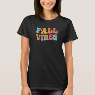 Retro Fall Vibes Floral Cozy Season Autumn Thanksg T-Shirt