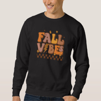 Retro Fall Vibes Leopard Lightning Bolt Autumn Tha Sweatshirt
