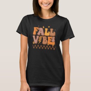 Retro Fall Vibes Leopard Lightning Bolt Autumn Tha T-Shirt