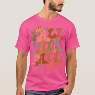 Retro Fall Vibes Pumpkin Season Happy Fall Thanksg T-Shirt