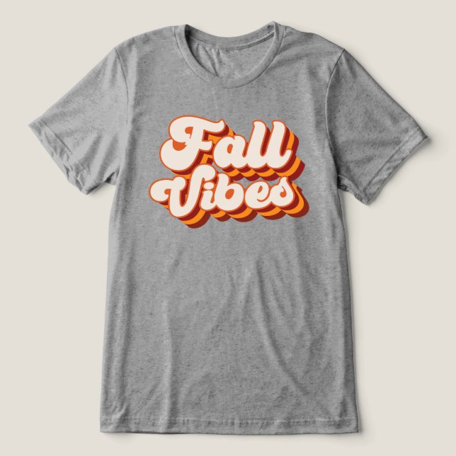 Retro Fall Vibes Tri-Blend Shirt (Design Front)