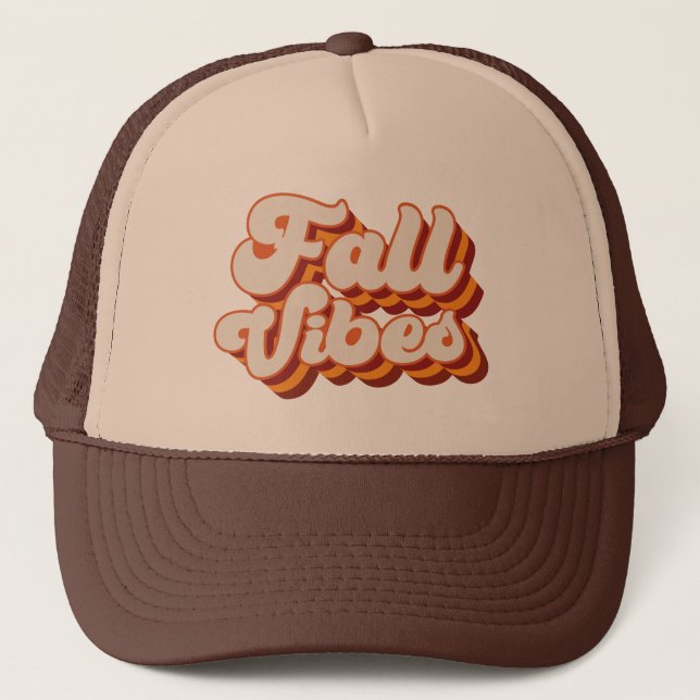 Retro Fall Vibes Trucker Hat (Front)