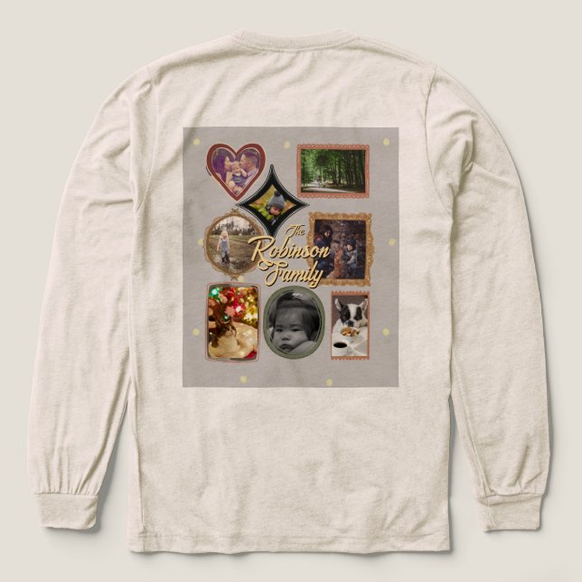 Retro Family 8 Photo Collage CUSTOM Tri-Blend Shirt (Design Back)