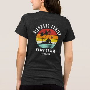 Retro Family Beach Cruise Matching Custom Reunion Tri-Blend Shirt