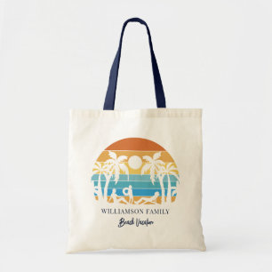 Retro Family Beach Vacation Custom Tote Bag