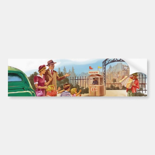 Retro Family Bumper Sticker (Front)