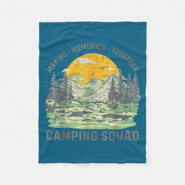 Retro Family Camng Crew Est 2025 Camper Camp Camng Fleece Blanket (Front)