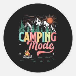 Retro Family Camping Crew Est 2025 Camper Camp Cam Classic Round Sticker