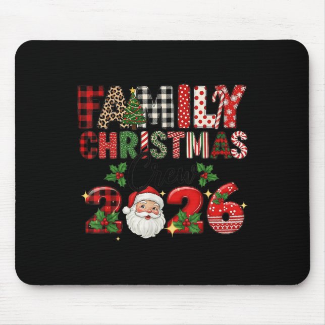 Retro Family Christmas Crew 2026 Squad Family Matc Mouse Pad (Front)