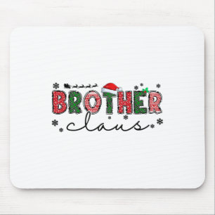 Retro Family Christmas Party Cute Brother Claus Xm Mouse Pad