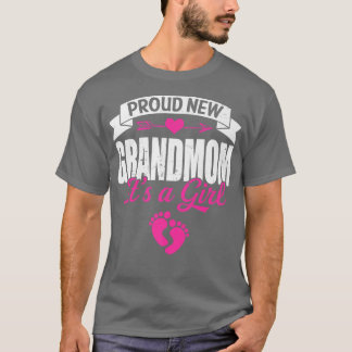Retro Family Proud New Grandmom It's A Girl Gender T-Shirt