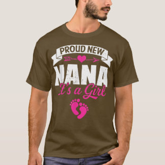 Retro Family Proud New Nana It's A Girl Gender Rev T-Shirt