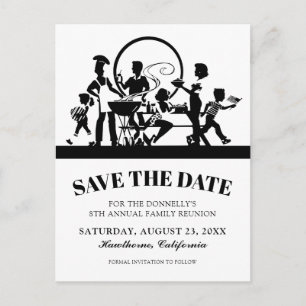 Retro Family Reunion BBQ Save the Date Announcement Postcard