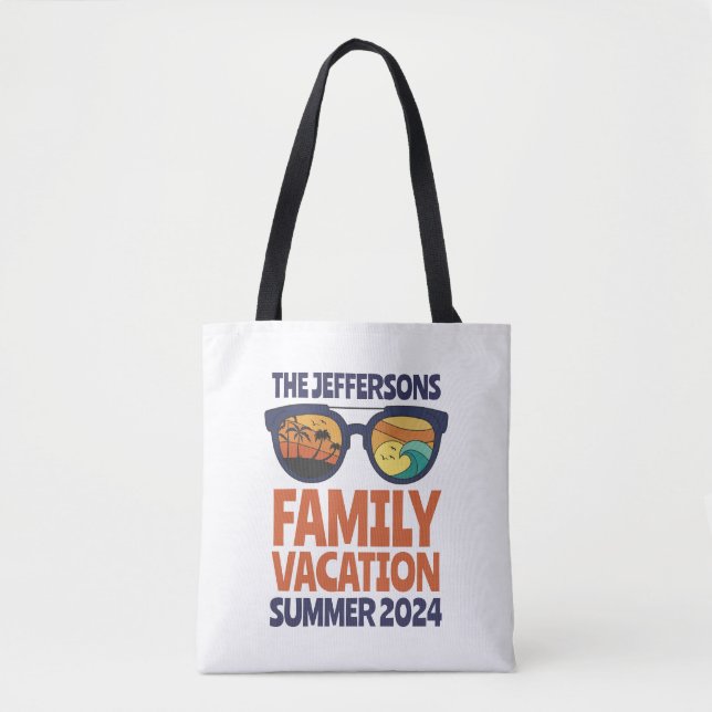 Retro Family Reunion Cruise Trip Beach Vacation Tote Bag (Front)