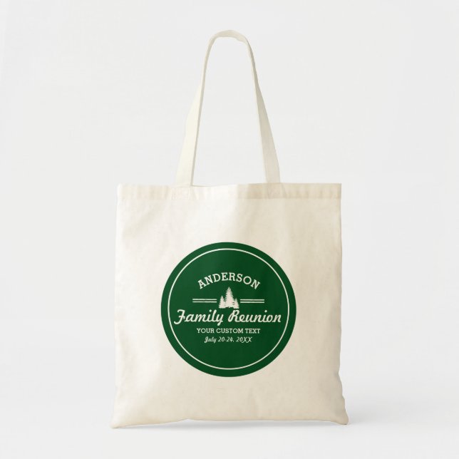 Retro Family Reunion or Trip | Rustic Pine Trees Tote Bag (Front)