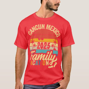 Retro Family Vacation 2025 Cancun Meico Matching S T-Shirt