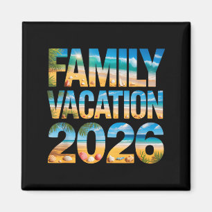 Retro family vacation 2026 cousin trip surf beach magnet