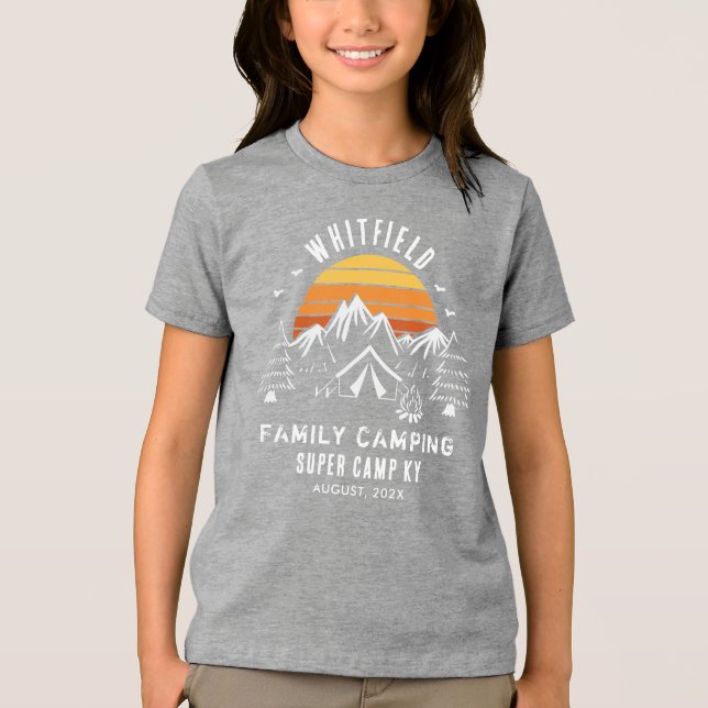 Retro Family Vacation Matching Camping Custom Tri-Blend Shirt (Front)