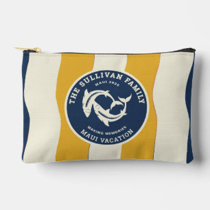 Retro Family Vacation Nautical Shark Badge Accessory Pouch