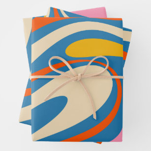 Retro Fantasy Swirl Colourful Abstract Pattern  Wrapping Paper Sheet