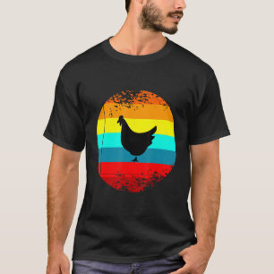 Retro Farm Animal Graphic With A Vintage Chicken H T-Shirt